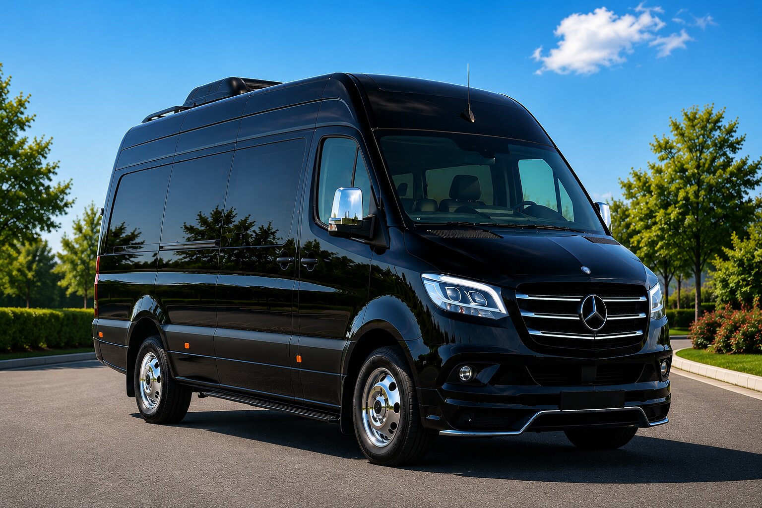 Mercedes Sprinter luxury interior chauffeur service