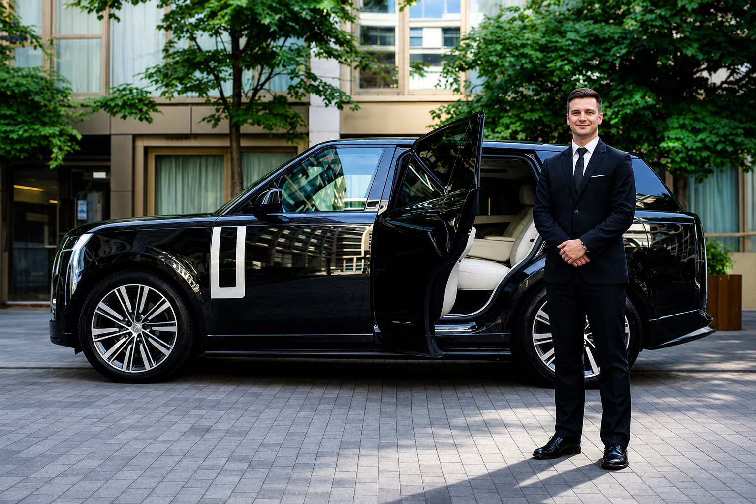Chauffeured Range Rover luxury SUV executing private executive travel in London
