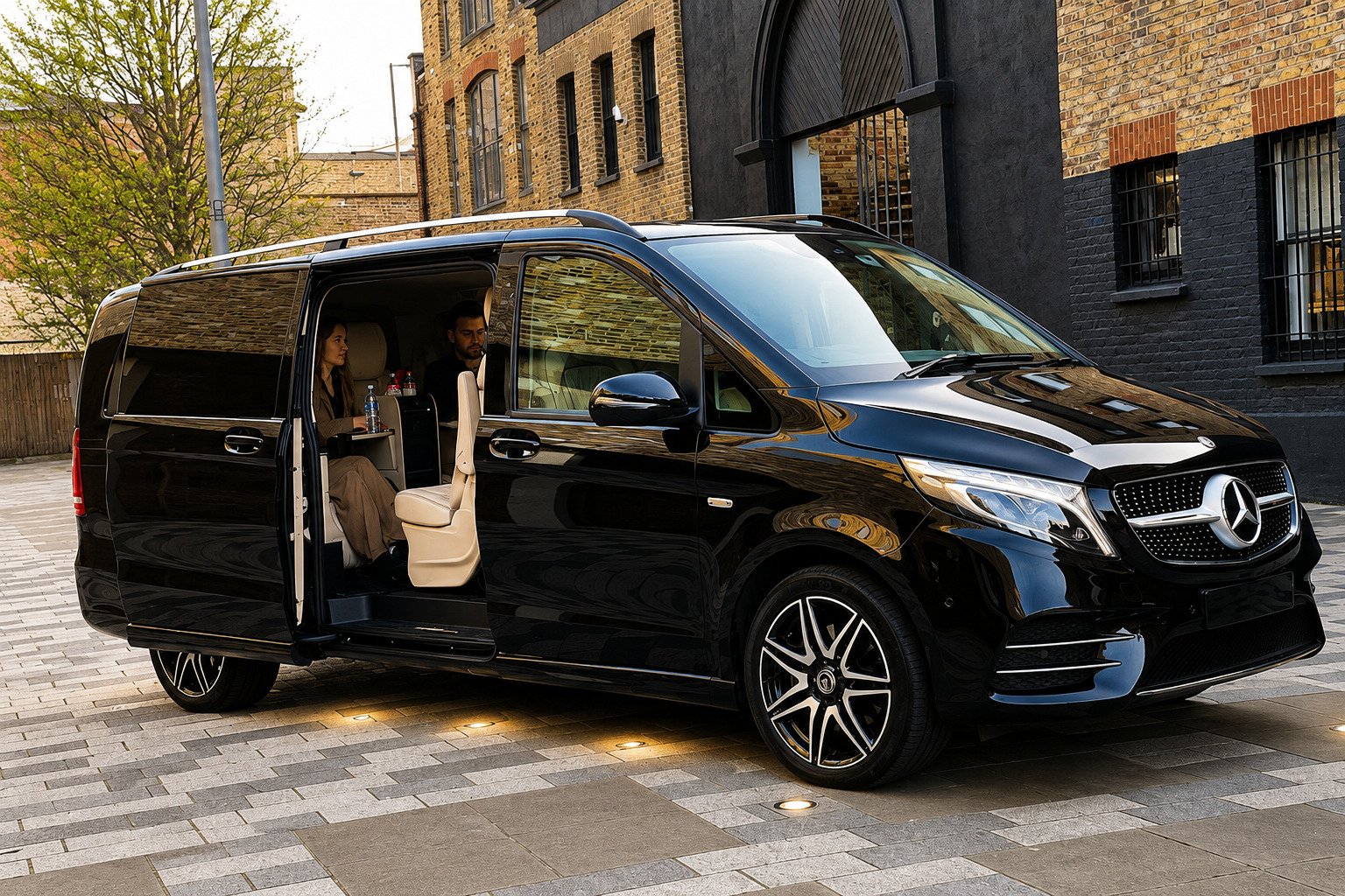 Executive chauffeur assistance and luxury interior travel