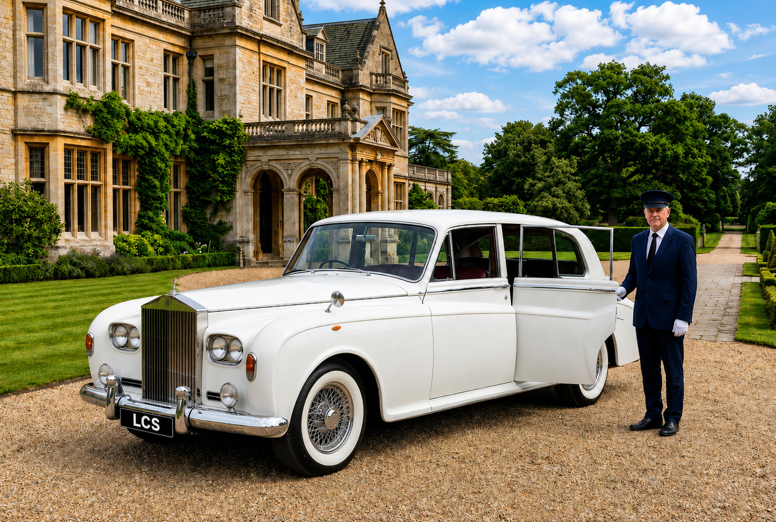 Elegant interior features of a vintage classic Rolls-Royce